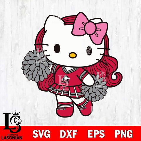 Northern Illinois Huskies Hello Kitty Cheerleader 7 Svg Eps Dxf Png File, Digital Download, Instant Download