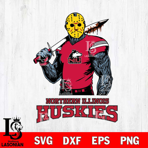 Northern Illinois Huskies Jason Voorhees 7 Svg Eps Dxf Png File, Digital Download