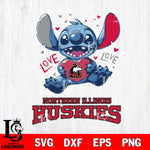 Northern Illinois Huskies Love Stitch, Svg Eps Dxf Png File, Digital Download