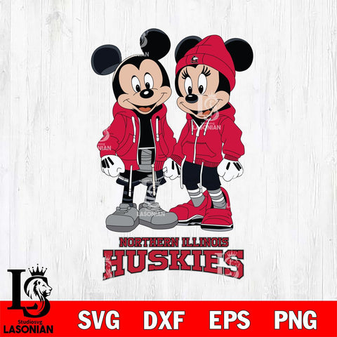 Northern Illinois Huskies Mickey Minnie Mouse Rugby Svg Eps Dxf Png File, NCAA svg , File Cut , Digital Download , Instant Download, Cut Svg Files