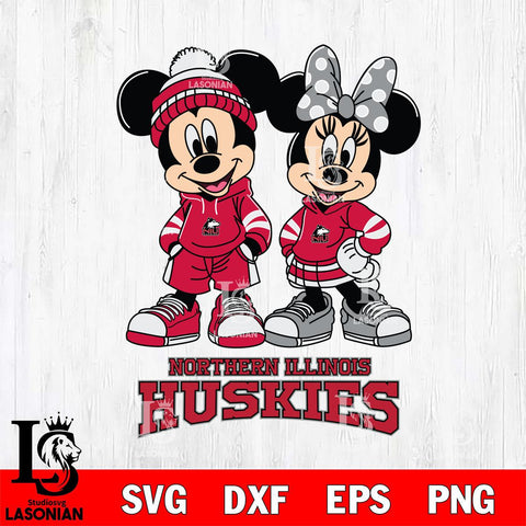 Northern Illinois Huskies Mickey Minnie Rugby Hoodie Svg Eps Dxf Png File, NCAA svg , File Cut , Digital Download , Instant Download, Cut Svg Files