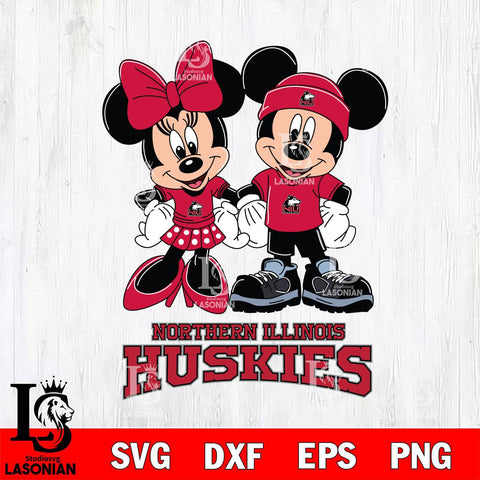 Northern Illinois Huskies Mickey Minnie Rugby ball Svg Eps Dxf Png File, NCAA svg , File Cut , Digital Download , Instant Download, Cut Svg Files