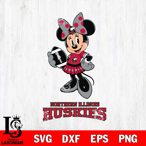 Northern Illinois Huskies Minnie Mouse, Svg Eps Dxf Png File, Digital Download