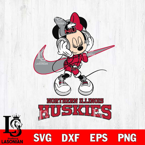 Northern Illinois Huskies Minnie Mouse Dancing NIKE, Svg Eps Dxf Png File, Digital Download