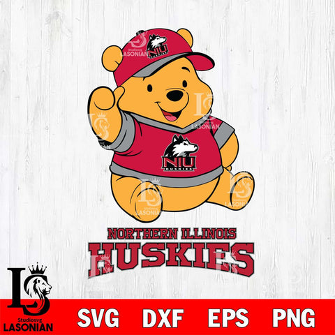 Northern Illinois Huskies Pooh Bear Disney, Svg Eps Dxf Png File, Digital Download