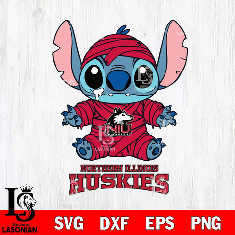 Northern Illinois Huskies Stitch Mummy Svg Eps Dxf Png File, NCAA svg, Digital Download, Instant Download