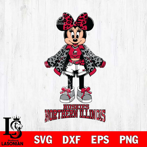 Northern Illinois Huskies Style Minnie Disney Svg Eps Dxf Png File, Digital Download, Instant Download