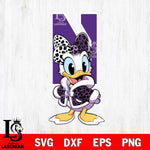 Northwestern Wildcats Fancy Daisy Duck Disney Svg Eps Dxf Png File, Digital Download, Instant Download