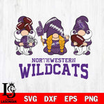 Northwestern Wildcats 3 Gnomes Football Svg Eps Dxf Png File, Digital Download, Instant Download