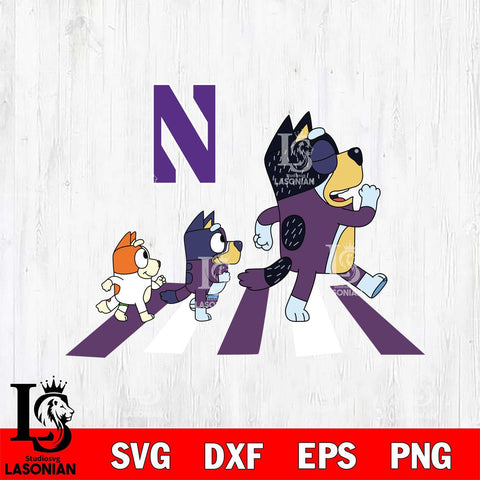 Northwestern Wildcats Bluey 6 Svg Eps Dxf Png File, Digital Download, Instant Download