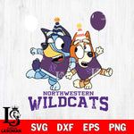 Northwestern Wildcats Bluey & Bingo 2 Svg Eps Dxf Png File, NCAA svg, Digital Download, Instant Download