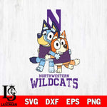 Northwestern Wildcats Bluey & Bingo 3 Svg Eps Dxf Png File, NCAA svg, Digital Download, Instant Download