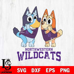 Northwestern Wildcats Bluey & Bingo 5 Svg Eps Dxf Png File, NCAA svg, Digital Download, Instant Download