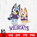 Northwestern Wildcats Bluey & Bingo 6 Svg Eps Dxf Png File, NCAA svg, Digital Download, Instant Download