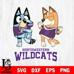 Northwestern Wildcats Bluey Chilli Sport Svg Eps Dxf Png File, Digital Download, Instant Download