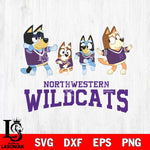 Northwestern Wildcats Bluey Dance Mode Squats Svg Eps Dxf Png File, Digital Download, Instant Download