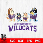 Northwestern Wildcats Bluey Dance Squats Svg Eps Dxf Png File, Digital Download, Instant Download