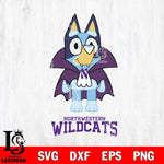 Northwestern Wildcats Bluey Dracula Halloween Svg Eps Dxf Png File, Digital Download, Instant Download