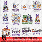 Northwestern Wildcats Bluey Halloween NCAA 12 SVG Eps Dxf Png File, Bundle NCAA svg, Digital Download, Instant Download