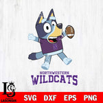 Northwestern Wildcats Bluey Sport Football Svg Eps Dxf Png File,NCAA Svg Files,Bluey svg ,Digital Download ,Instant Download, Cricut File