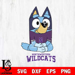 Northwestern Wildcats Bluey Styles Football Svg Eps Dxf Png File,NCAA Svg Files,Bluey svg ,Digital Download ,Instant Download, Cricut File