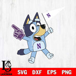 Northwestern Wildcats Bluey flag Svg Eps Dxf Png File, Digital Download, Instant Download