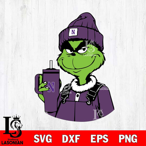 Northwestern Wildcats Boujee Grinch 2 Svg Eps Dxf Png File, Digital Download, Instant Download