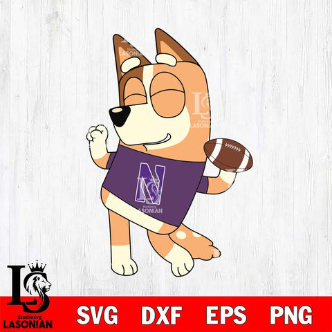 Northwestern Wildcats Chilli bluey Svg Eps Dxf Png File, Digital Download, Instant Download