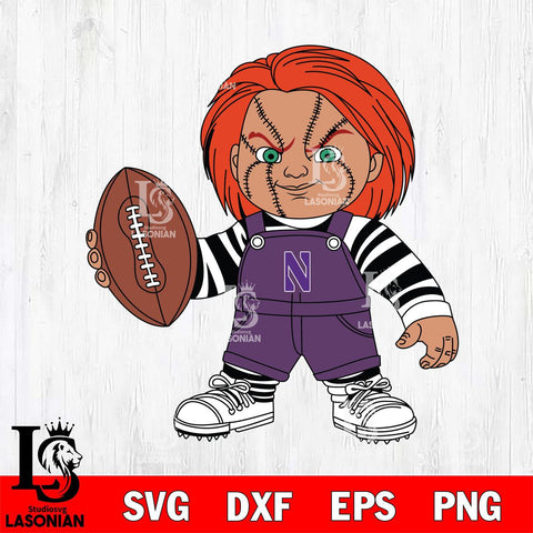 Northwestern Wildcats Chucky Horror 12 Svg Eps Dxf Png File, NCAA svg, Digital Download, Instant Download