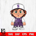 Northwestern Wildcats Chucky Horror Svg Eps Dxf Png File, NCAA svg, Digital Download, Instant Download