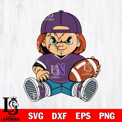 Northwestern Wildcats Chucky Horror 3 Svg Eps Dxf Png File, NCAA svg, Digital Download, Instant Download