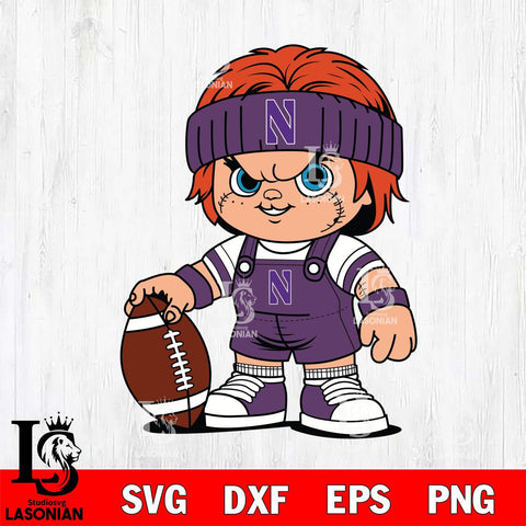 Northwestern Wildcats Chucky Horror 5 Svg Eps Dxf Png File, NCAA svg, Digital Download, Instant Download