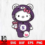 Northwestern Wildcats Cute Hello Kitty Svg Eps Dxf Png File, Digital Download, Instant Download