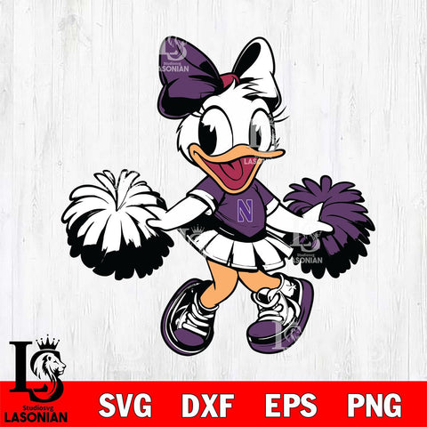 Northwestern Wildcats Daisy Duck Cheerleader Svg Eps Dxf Png File, NCAA svg, Digital Download, Instant Download