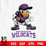 Northwestern Wildcats Donal Duck Disney, Svg Eps Dxf Png File, Digital Download