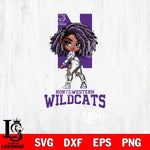 Northwestern Wildcats Fan Girl Svg Eps Dxf Png File, Digital Download, Instant Download