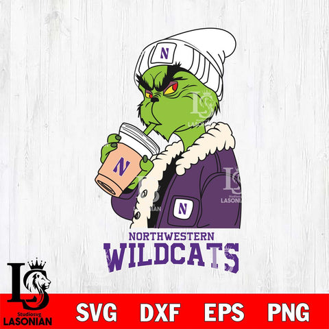 Northwestern Wildcats Grinch Bougie Football Svg Eps Dxf Png File, Digital Download, Instant Download