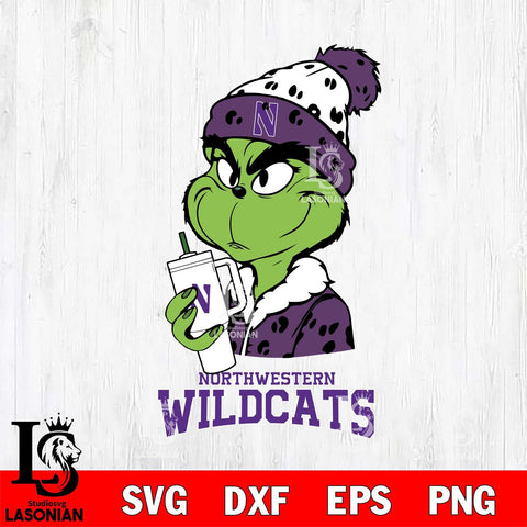 Northwestern Wildcats Grinch Bougie Leopard Svg Eps Dxf Png File, Digital Download, Instant Download