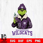 Northwestern Wildcats Grinch Leopard Svg Eps Dxf Png File, Digital Download, Instant Download