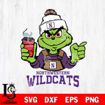 Northwestern Wildcats Grinch with coffee Svg Eps Dxf Png File, Digital Download, Instant Download