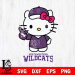 Northwestern Wildcats Hello Kitty Best Fan Svg Eps Dxf Png File, Digital Download, Instant Download