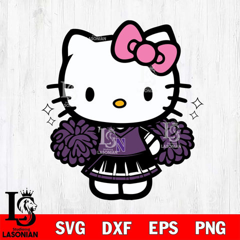 Northwestern Wildcats Hello Kitty Cheerleader Svg Eps Dxf Png File, Digital Download, Instant Download