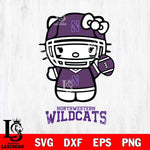 Northwestern Wildcats Hello Kitty NCAA 1 Svg Eps Dxf Png File, Digital Download, Instant Download