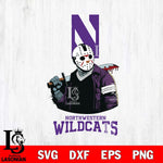 Northwestern Wildcats Jason Voorhees 10 Svg Eps Dxf Png File, Digital Download