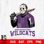 Northwestern Wildcats Jason Voorhees 11 Svg Eps Dxf Png File, Digital Download