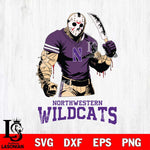 Northwestern Wildcats Jason Voorhees Svg Eps Dxf Png File, Digital Download