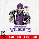 Northwestern Wildcats Jason Voorhees 2 Svg Eps Dxf Png File, Digital Download