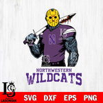 Northwestern Wildcats Jason Voorhees 7 Svg Eps Dxf Png File, Digital Download