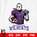 Northwestern Wildcats Jason Voorhees 9 Svg Eps Dxf Png File, Digital Download