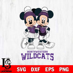 Northwestern Wildcats Mickey And Minnie Mouse Football Svg Eps Dxf Png File, NCAA svg , File Cut , Digital Download , Instant Download, Cut Svg Files